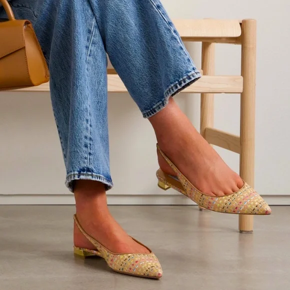 Aquazzura | Shoes | Aquazzurapurist Raffia Slingback Flats